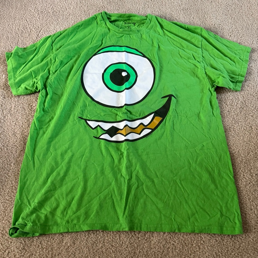 Disney Monsters Inc Mike Wazowski Green Cosplay Short Sleeve T-shirt